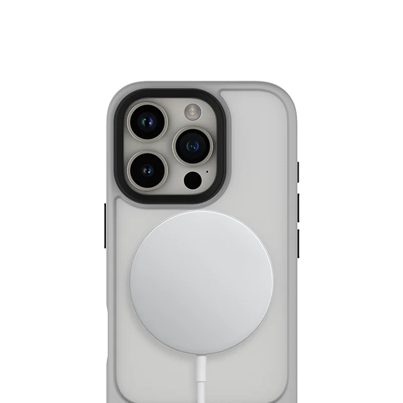 Sleek Frosted Matte Wireless Charging Metal Bracket Phone Case