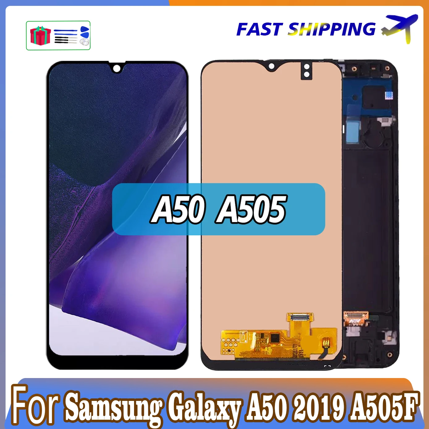 Testato Amoled Per Samsung Galaxy A50 A505 Sm-A505Fn/Ds Display Lcd Touch Screen Per Samsung A50 A505F/Ds Lcd Digitizer Assembly