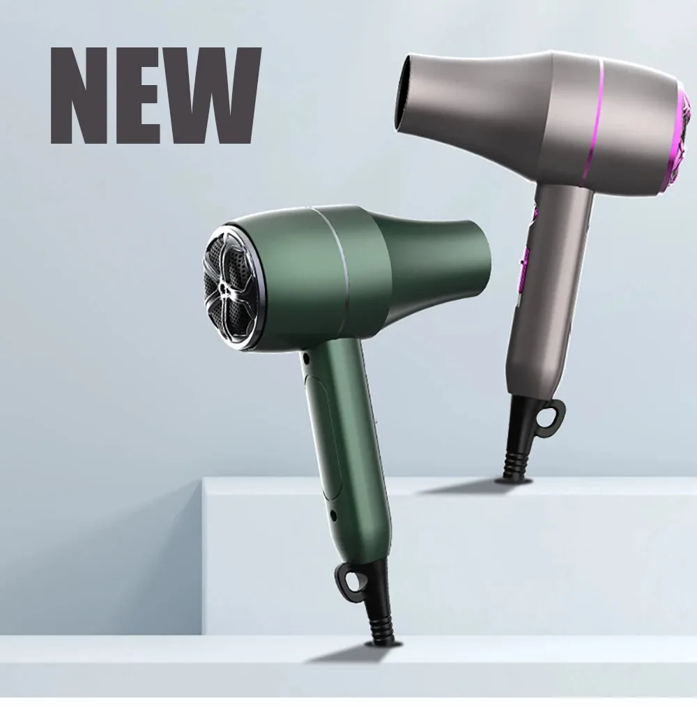 Professional Hair Dryer 1800W Negative Ions Strong Wind Blower Constant Temperature Collecting Air Comb Nozzle Gear