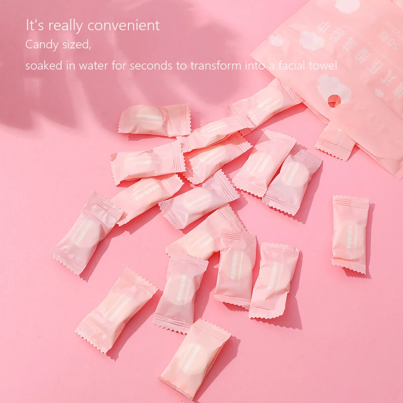 thumbnail image 2 of Disposable Face Towel Compressed POSIONKS 50 Pack Mini Compressed Towels - Portable Soft Disposable Travel Face Wipes 2 of 13
