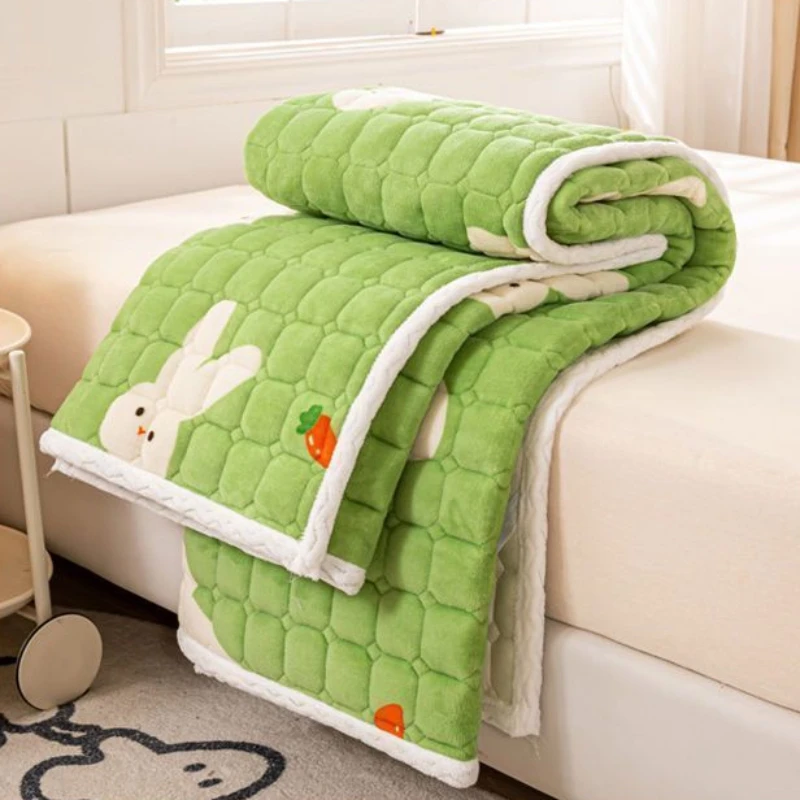 Thicken Non-slip Mattress Toppers Cover Winter Warm Single Double Bed Sheets Portable Thin Tatami Bedspreads for Home Dormitory