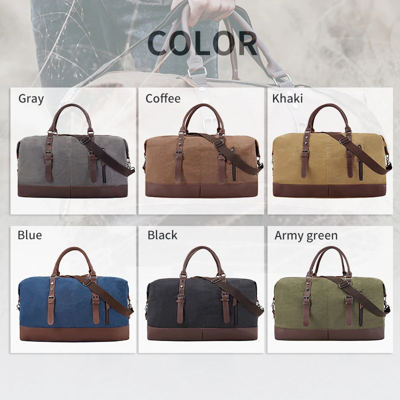Weekender Bag Man Large Capacity Travel Bag Casual Canvas Luggage Outdoor Duffle Male Tote