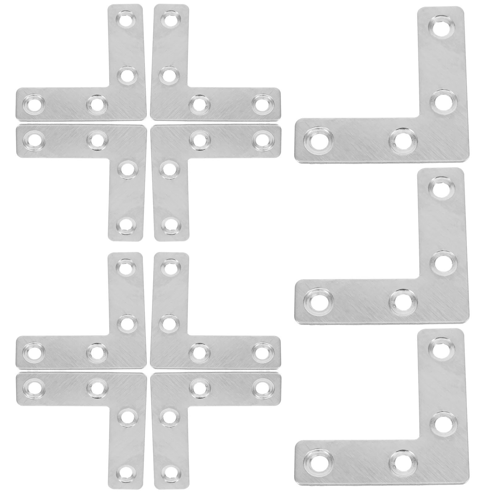 

36 Pcs Corner Code Hardware Metal Holder Brackets for Wood Braces Flat Surface Stainless Steel Small