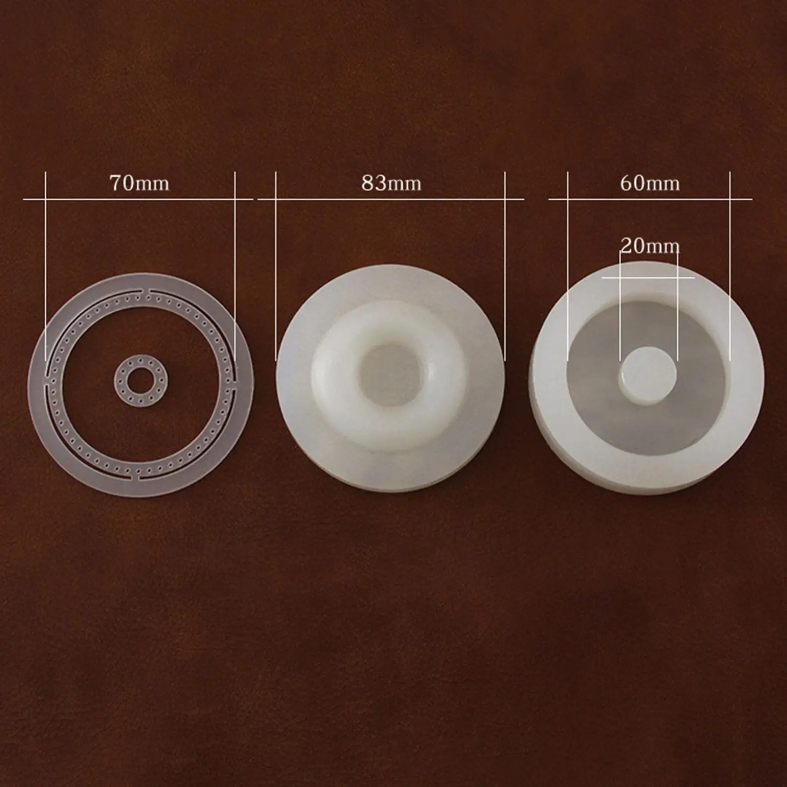 Donut Shaped DIY Easy to Use Durable Leather Moulding Mold Making Stencil Leather Craft Mold for Sewing Flocking Craft