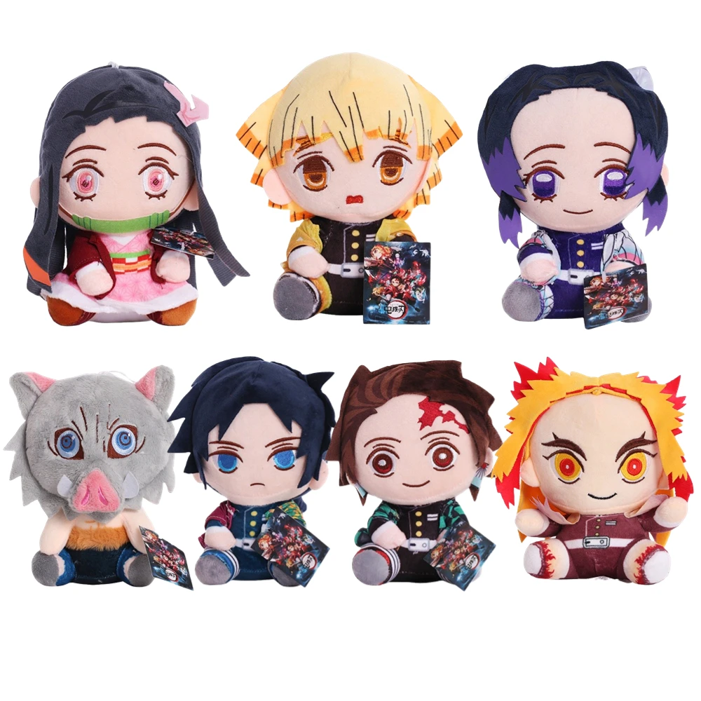 Anime Demon Slayer Plush Kamado Tanjirou Rengoku Shinjurou Agatsuma Zenitsu Tsuyuri Kanawo Tomioka Giyu Toys Gift Children 20CM hot anime stickers 12pcs set stationery stickers children stickers demon slayer attack on titan angels of death