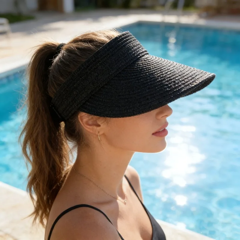 Sombrero de sol mujer ala ancha plegable para playa y senderismo_voghion.com