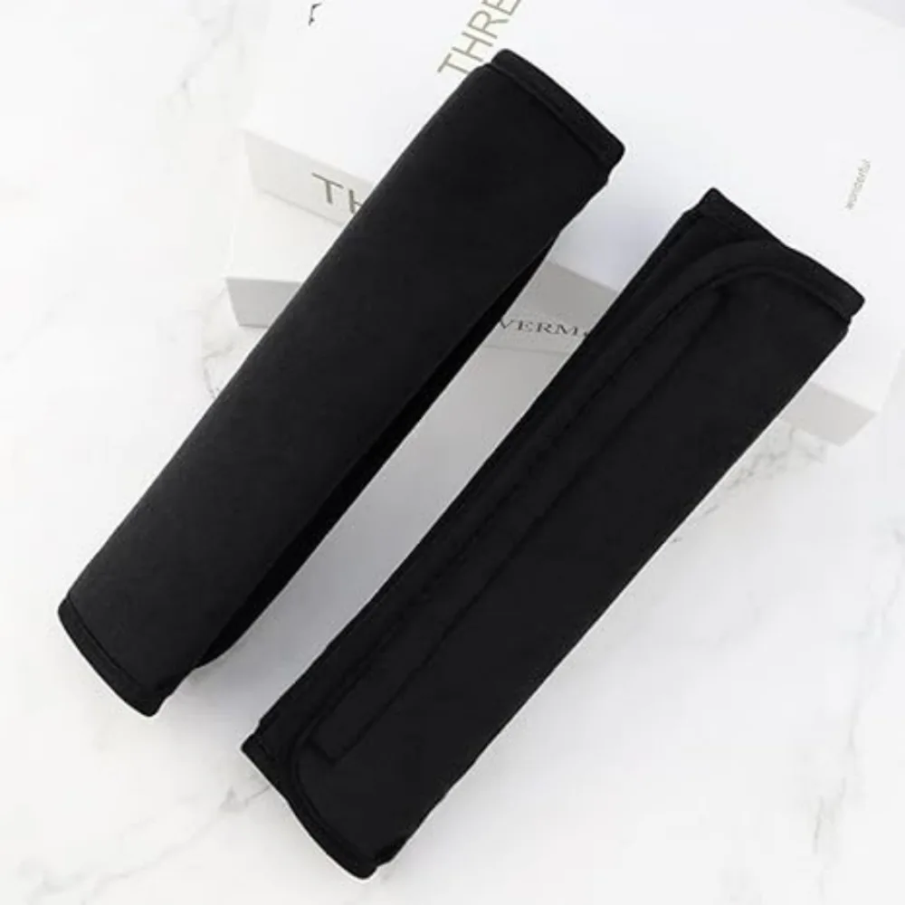 2pcs 범용 자동차 안전 벨트 커버 심플 스타일 솔리드 컬러 다목적 어깨 보호대는 어깨 압력을 완화합니다