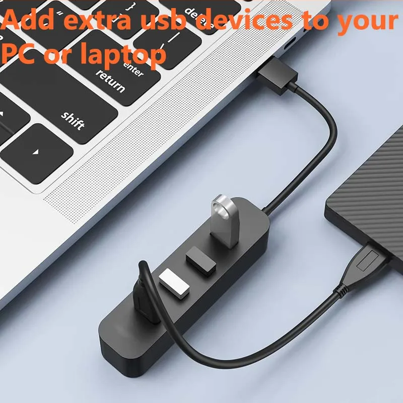 USB 3.0 Hub 4 Ports(USB 3.0X1+USB 2.0X3) Multiple USB HUB USB 2.0/USB 3.0 Splitter Hub for PC Laptop U-disk Mobils windows&Mac - 2