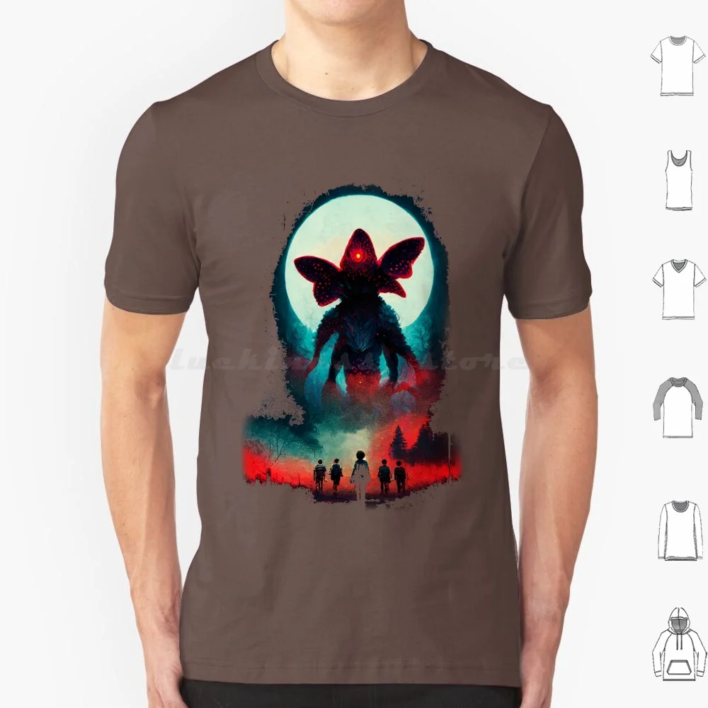 thumbnail image 1 of (Demogorgon) Camiseta 6xl Algodón Cool Tee Things Stranger Will Byers Mike Eleven Lucas Dustin 80s Hawkins Netflix 1980s 11, 1 of 5