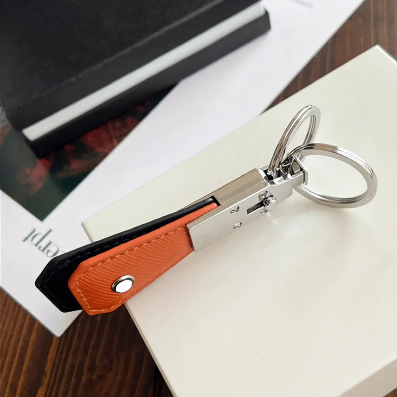 PJS Key Chain MB 2 Color Double Ring Keychain, Stainless Steel Double Ring, One Fixed And One Freely Detachable With Box Set