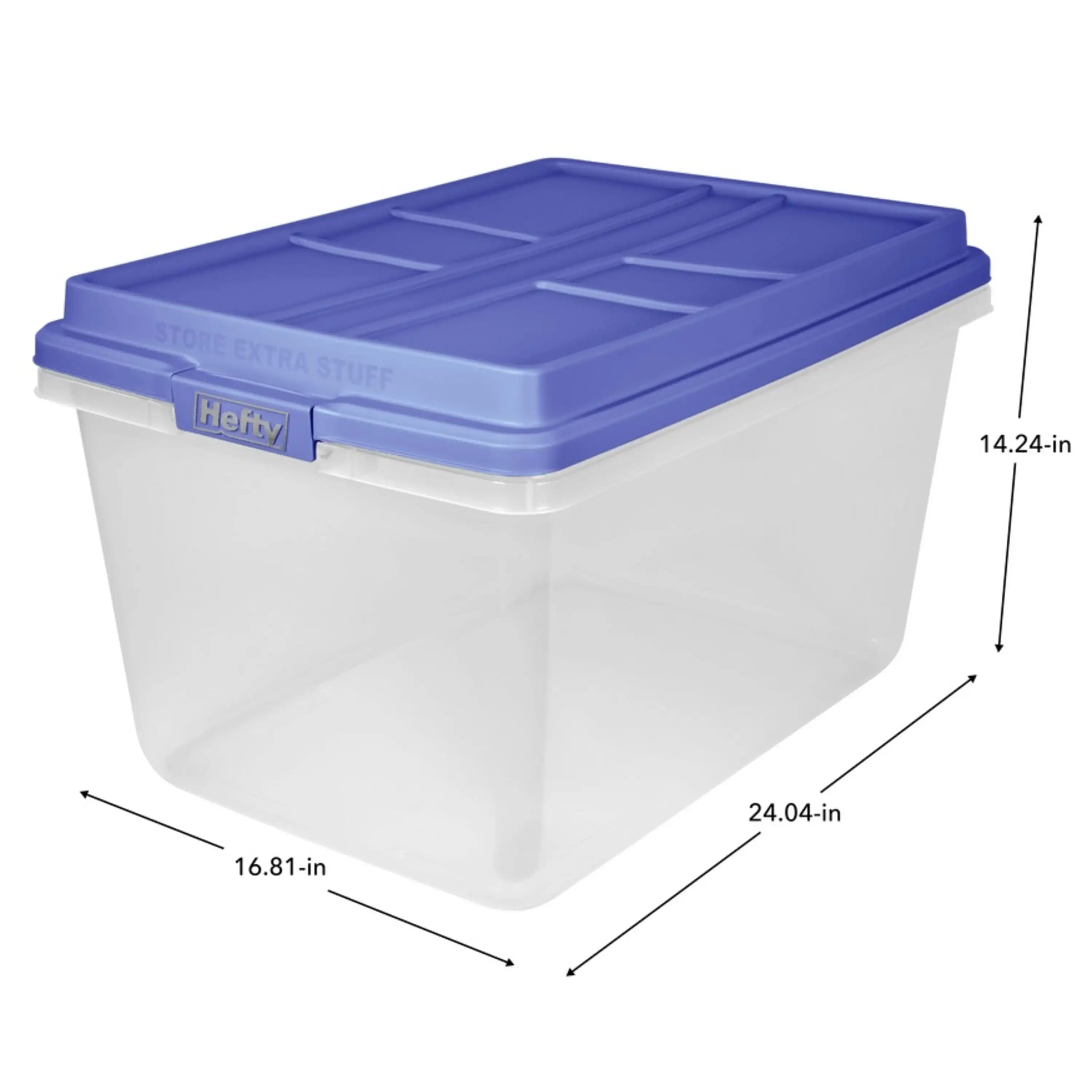 Hefty 72 Qt. Clear Plastic Storage Bin with Blue HI-RISE Lid, 6 Pack -  AliExpress