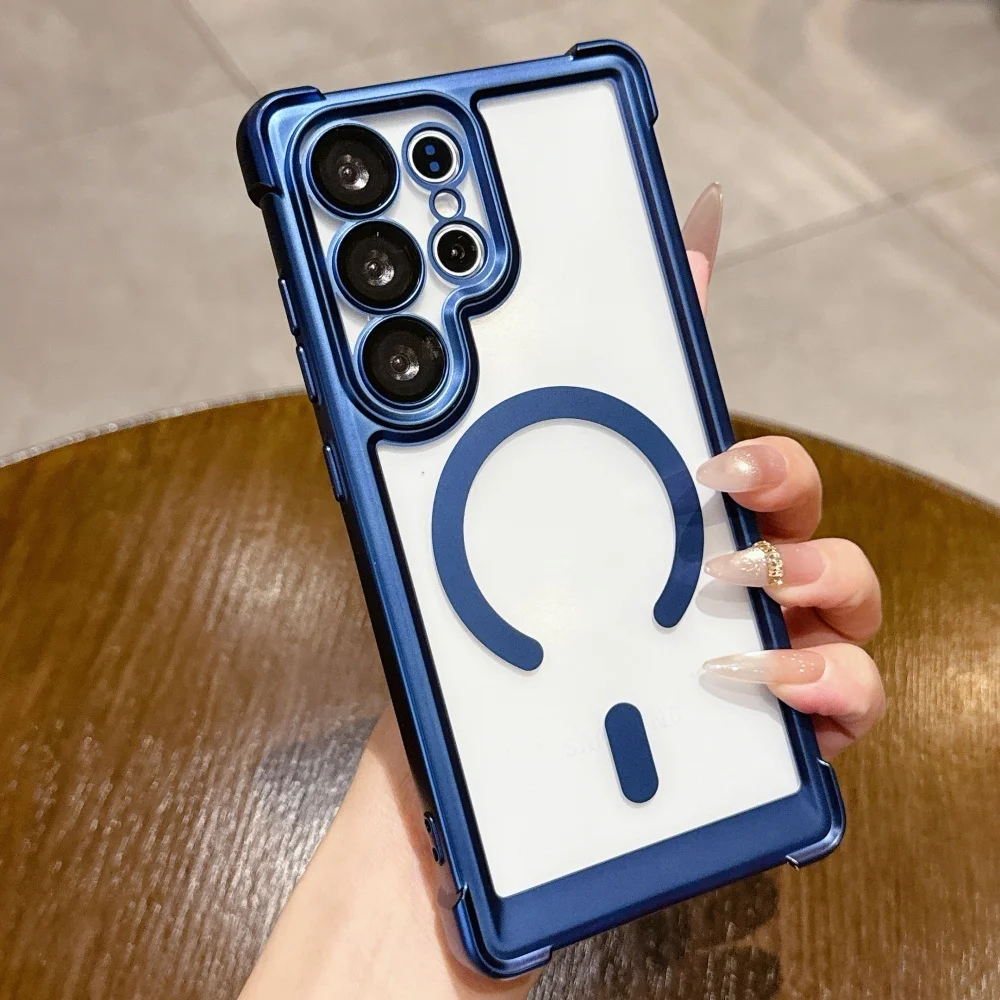Electroplated Transparent Magnetic Shockproof Phone Case