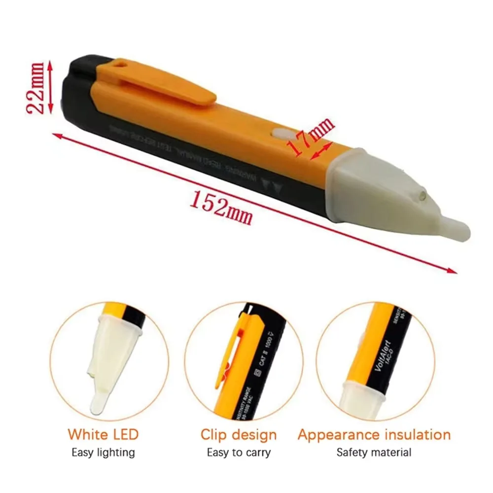 Non-contact Induction test Pencil 90-1000V Tester Electrical Socket Wall AC Power Outlet Voltage Detector Sensor Tester Pen LED