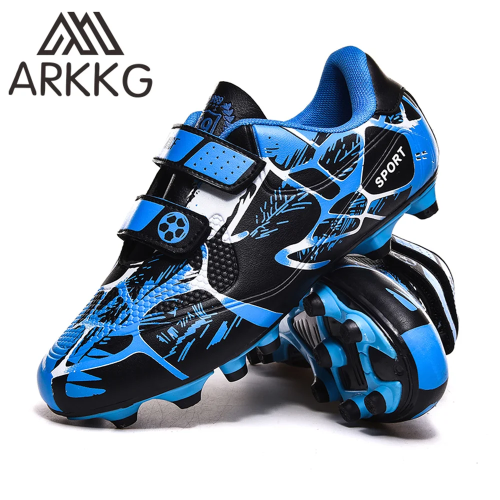 ARKKG Kids Boys Firm Ground Cleats Turf Football Soccer Shoes Professional Spikes Athletic Outdoor Trainning Boots for Children