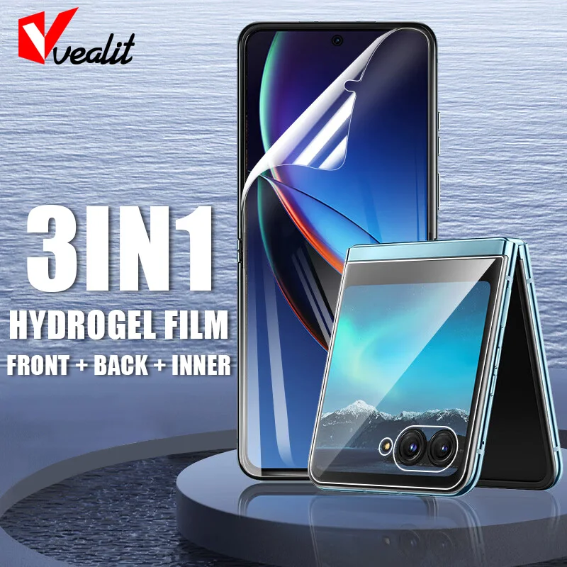 Pellicola Salvaschermo Anteriore Posteriore 3 In1 Per Motorola Razr 40 Pellicola Idrogel Interna Piegata Ultra Morbida Per Motorola Razr 5G 2022 Non V