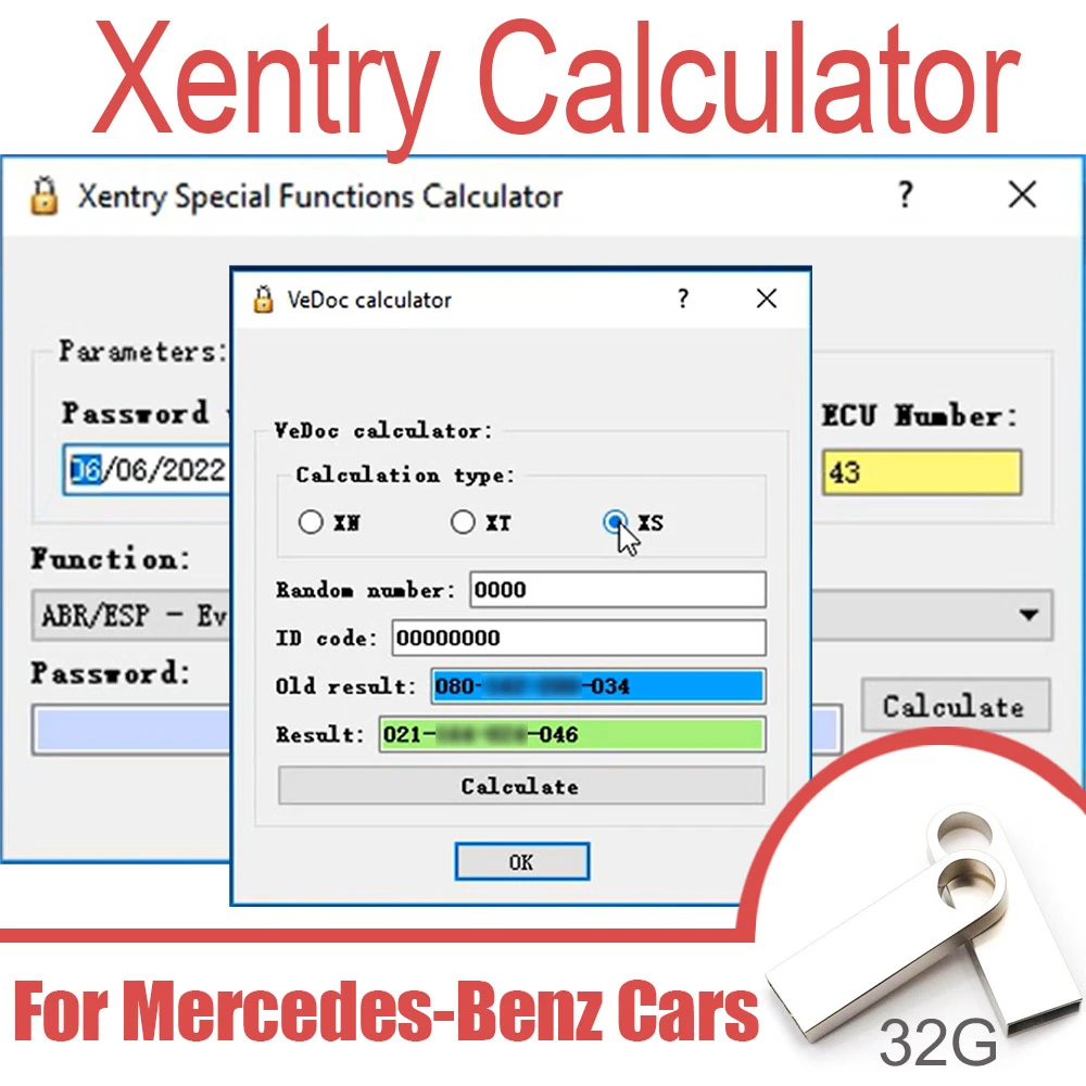 2022 Hot Keygen Xentry Special Functions Calculator & FDOK VeDoc Calculator 2018 English version car software for M ercedes-Benz car battery reader