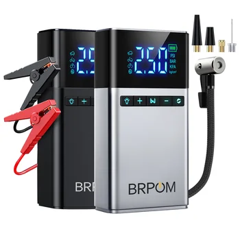 4 in 1 Jump Starter Compressore d'aria Power Bank Luce a LED 12000mAh 150PSI Pompa elettrica wireless per auto da viaggio all'aperto Elettronica