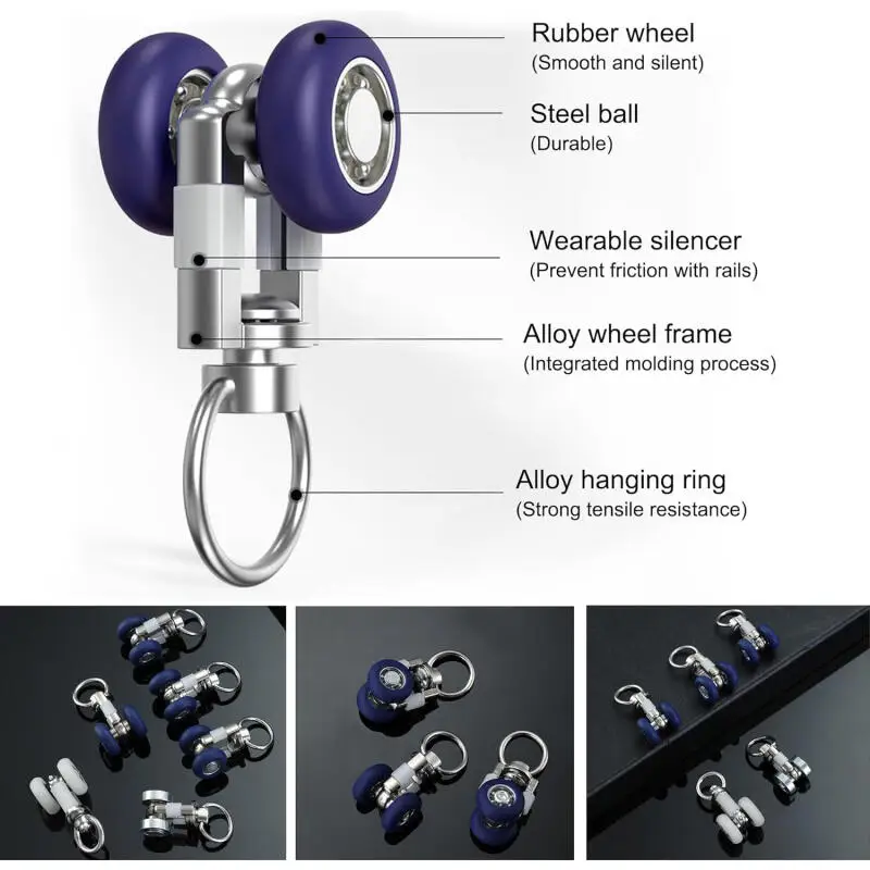 Curtain accessories 20 PCS curtain rails pulleys plastic rollers hooks window hardware stainless steel