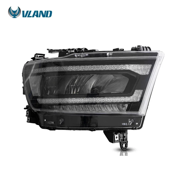 공장 전체 LED 헤드라이트 2019 2020 2021 자동차 조명, 순차 방향 지시등, 5 번째 블랙 프론트 헤드 램프, 닷지 램 1500