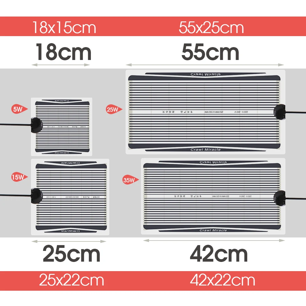 5W 15W 25W 35W Plug Adjustable Temperature Controller Heating Plate for Plants Graphene Reptiles Heat Pad Thermostat Heating Mat