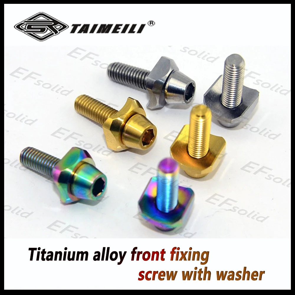 High-Performance Titanium Alloy Curved Washer with Screws for Bicycle Front Variable Speed Fixing
