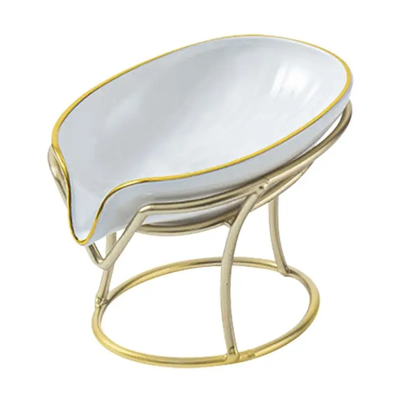 

1PC 2024 New Light Luxury Style Creative Soap Box Bathroom Toilet Household Drain Free Perforated Soap Rack Soap Dish Tray