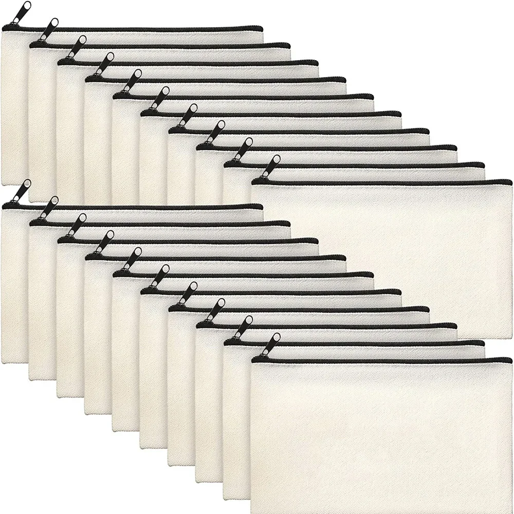 3 Pièces Trousse De Maquillage En Toile, Sac De Voyage Zippé