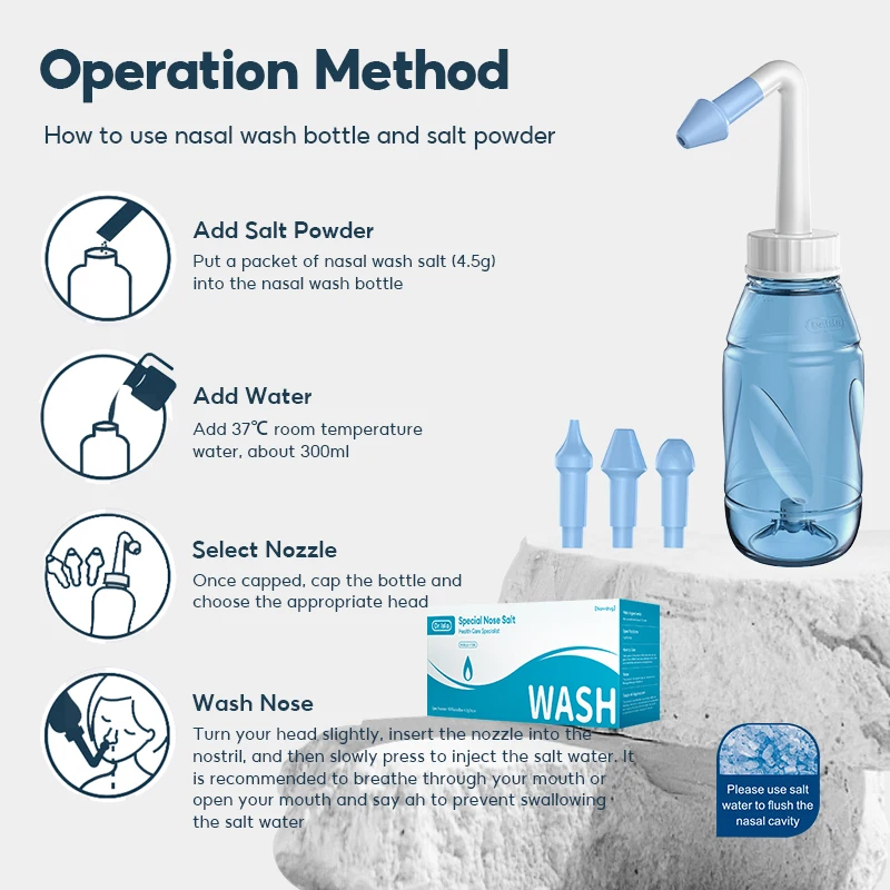 Dr.isla 300ML Nasal irrigator Nasal Rinse Bottle Nasal Wash Cleaner Nose Protector Avoid Allergic Rhinitis Adults Children Neti 2
