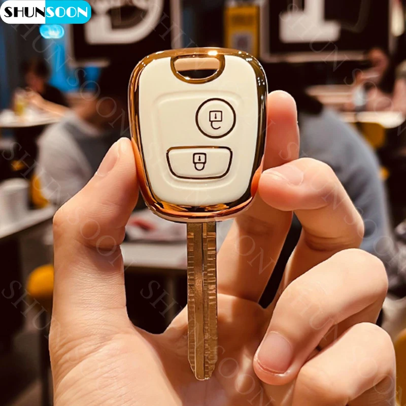 Tpu Car Key Case Cover Shell Fob Portachiavi Per Citroen C1 C2 C3 C4 Berlingo Xsara Per Peugeot 107 207 307 407 406 306 206 Tuning