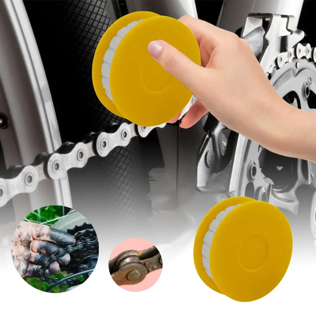Bike Chain Lubricator Bicycle Chain Oiler Lubricating Disc Bicycle Maintenance Tool Cycling Gear Roller Lubricant Bike Accessory