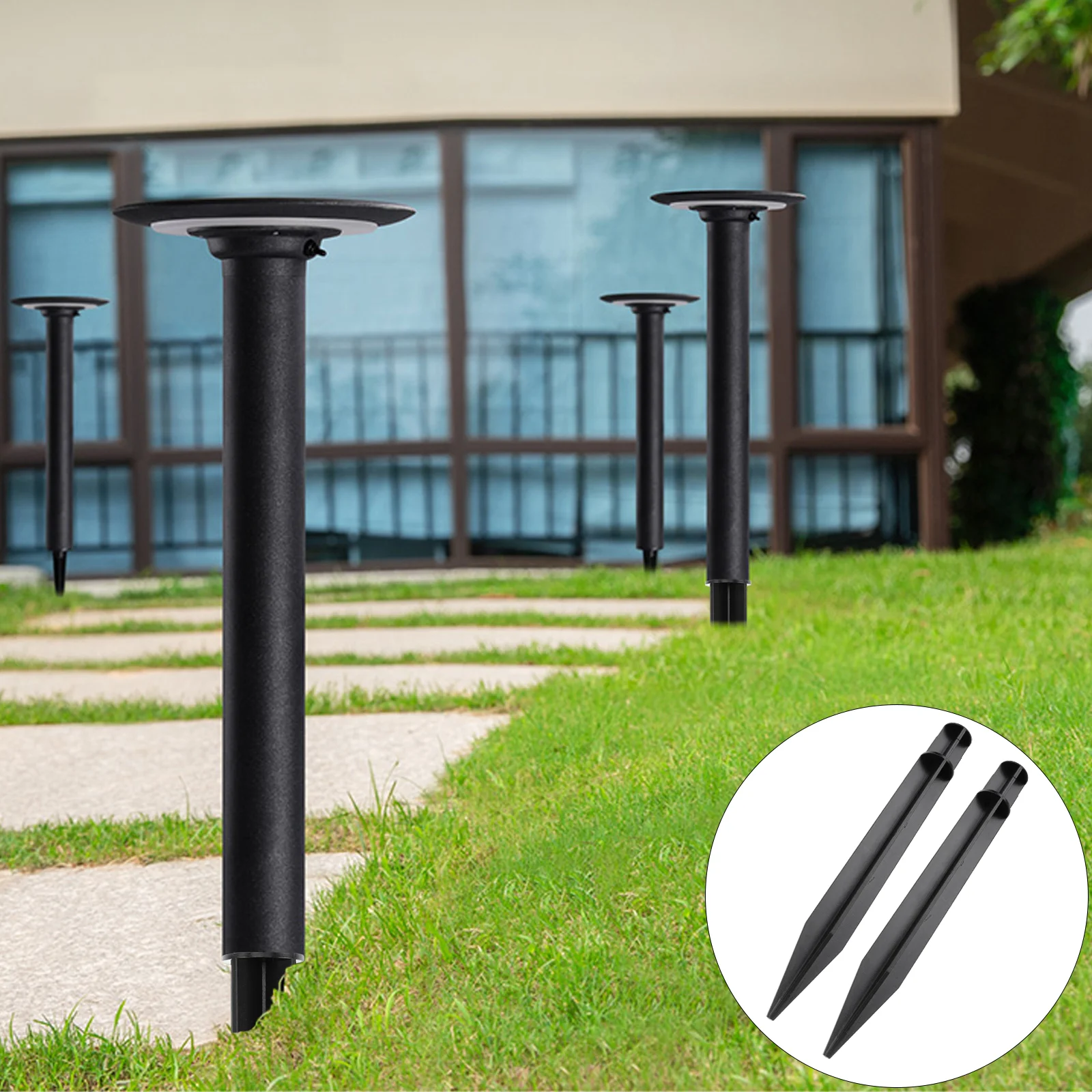 Ground Stakes Spikes Lights Light Spike Solar Landscape Lawn Replacement Garden Plug Lamp Christmas Torch Yard Holder Led