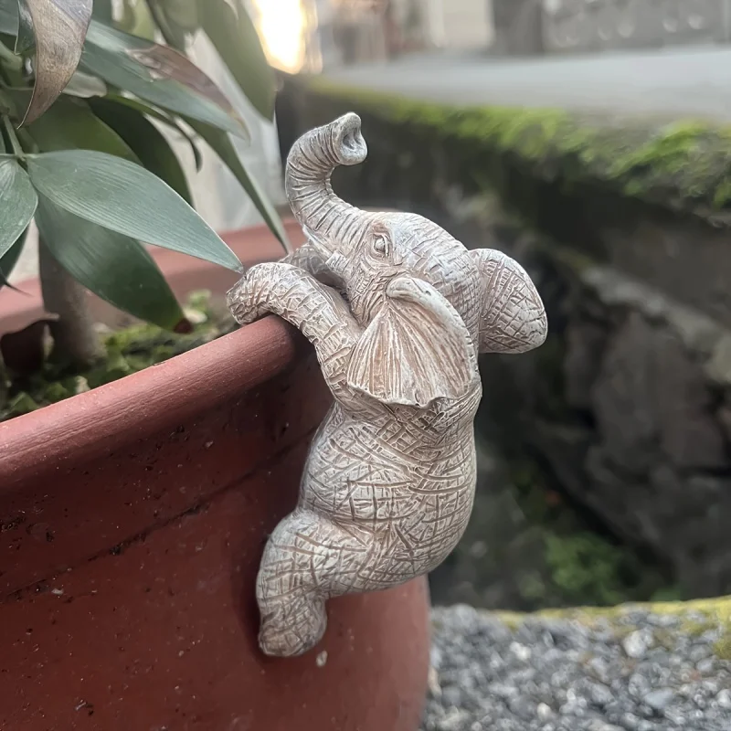 Elephant resin crafts,resin handicraft ornaments,resin ornament,resin ornaments,garden decoration,animal ornaments 1pc Elephant Hanging Flower Pot Balcony & Garden Decor Animal Sculpture Gift for Elephant Lovers