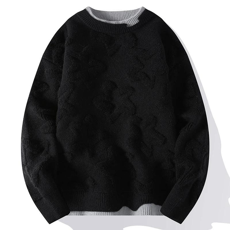 Top Grade Brand Luxury Wool Sweater Men New Fall Winter Fashion Star Printed Pullover Sweaters Thick Warm Mens Christmas Jumper 5