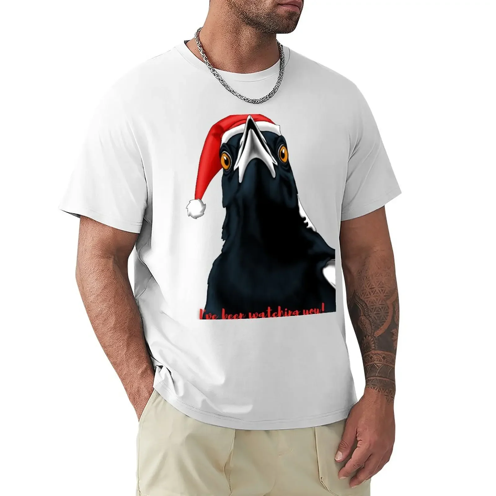 

Australian Magpie Christmas Art T-Shirt new edition plain customs design your own mens cotton t shirts