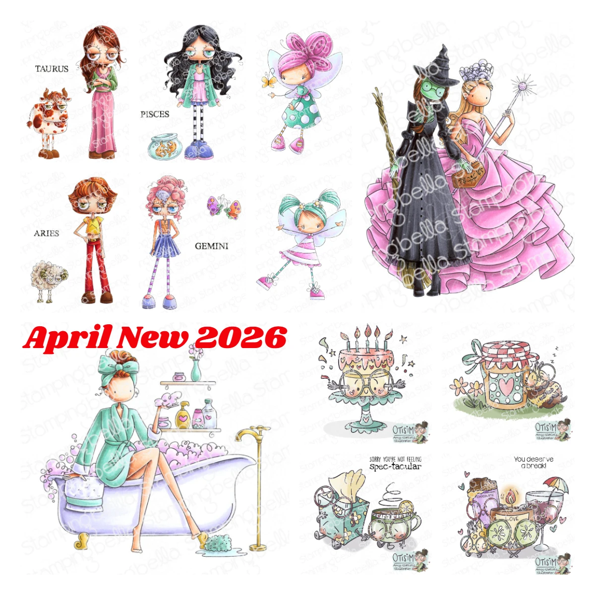 Stampingbella 2026년 4월 새로운 Oddball Zodiac 투명 클리어 ..