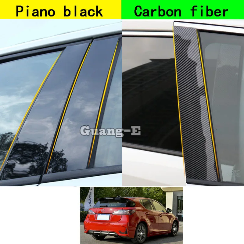 For Lexus CT CT200h 2012 2013 2014 2015-Car PC Material Pillar Post Cover Door Trim Window Molding Sticker Parts