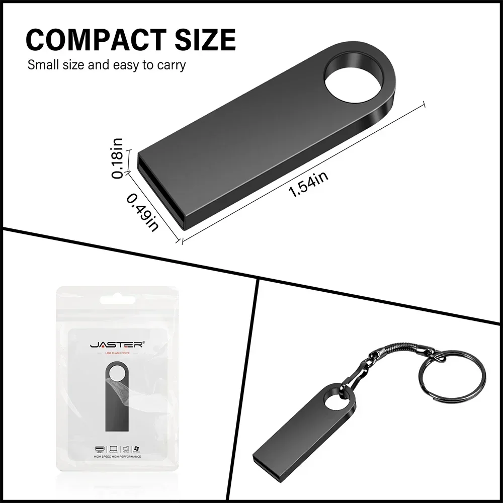 비즈니스 메탈 USB 플래시 드라이브, 무료 커스텀 로고 메모리 스틱, 고속 메모리 스틱, 32GB, 무료 키 체인, U 디스크, 16GB, 128GB, 64GB