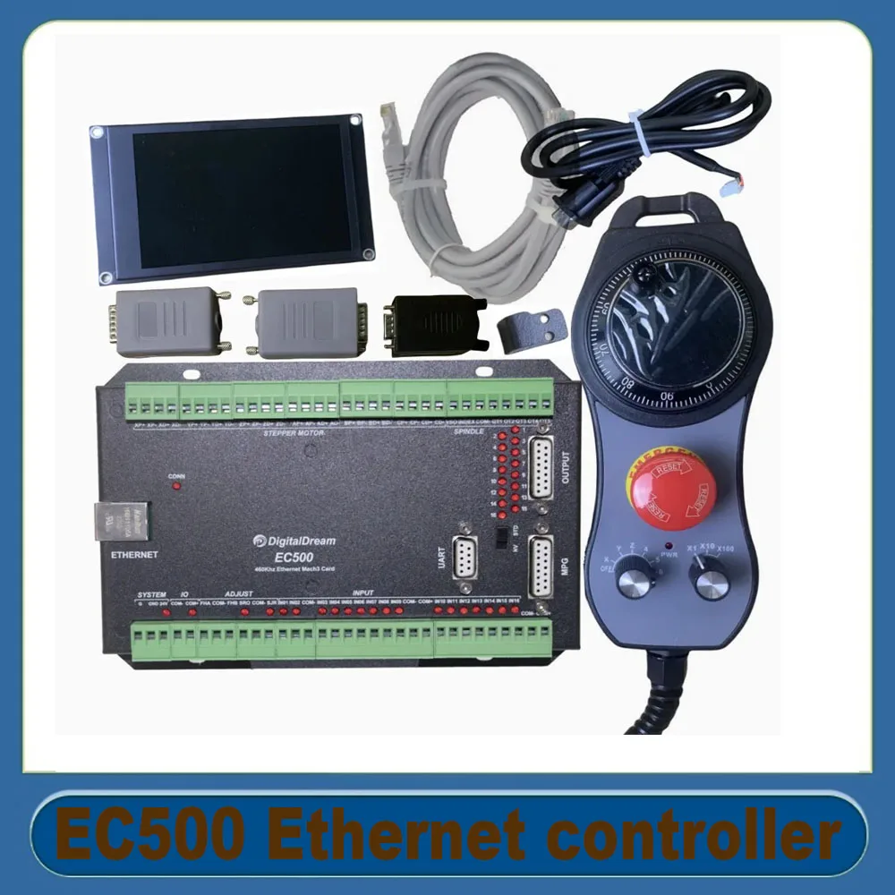 

EC500 Ethernet controller kit for Mach3 Ethernet interface board of stepper motors, 3/4/5/6 axis electronic handwheel and screen