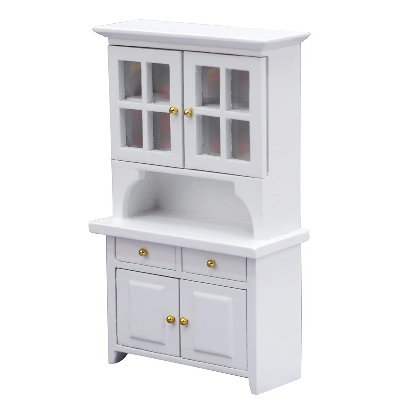 

2023 Hot-1/12 Doll House Wooden Vertical Cabinet Study Room Micro-Scene Bookcase For Dollhouse Decoration Furniture