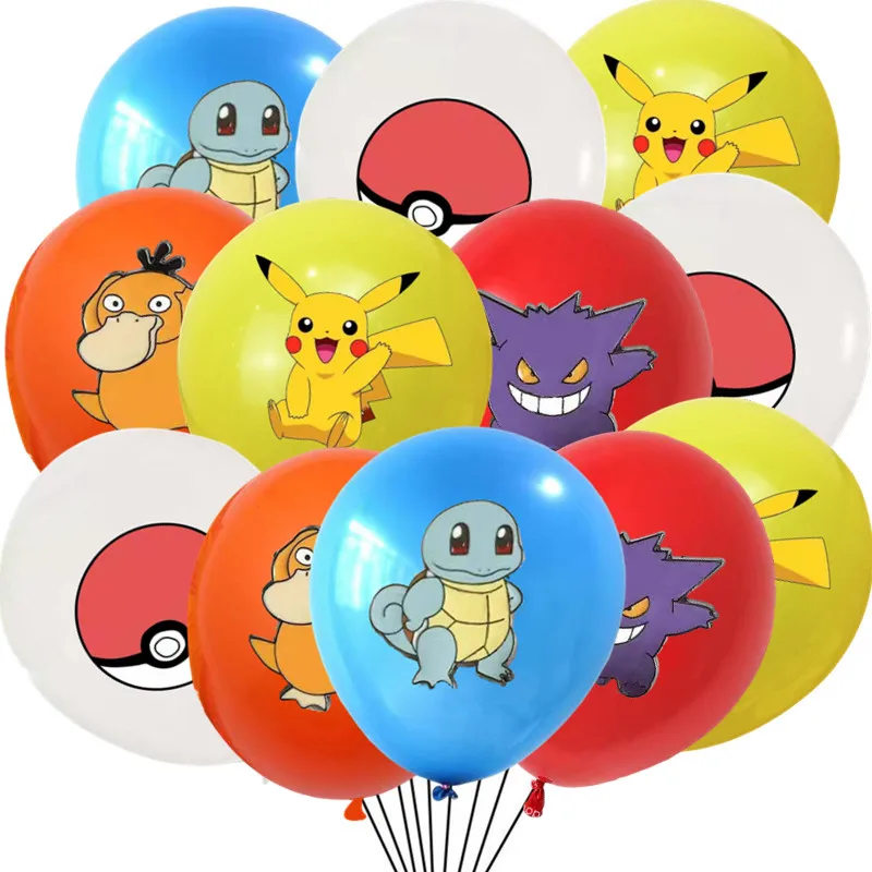 12pcs Pokemon Pikachu Balloon Party Decoration Supplies Squirtle