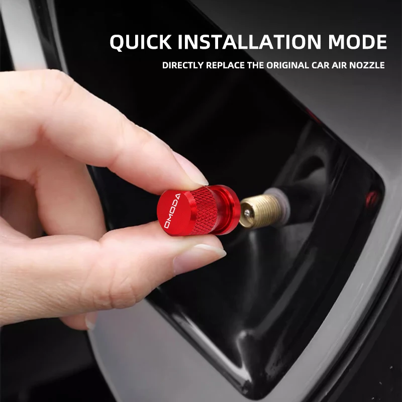 4 Stücke Auto Rad Reifen Ventilkappen Reifen Vorbau Abdeckungen Airdust Wasserdichte Auto Dekor Airdust Wasserdicht Für Chery Omoda 5 FX 2022-2023 – Detail 2