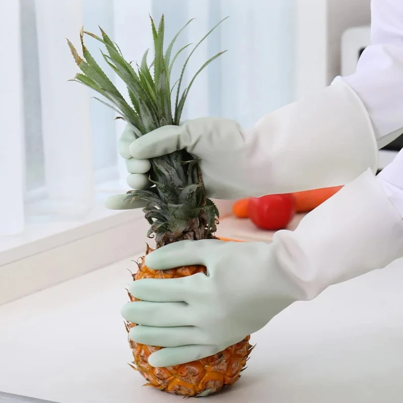 Dishwashing Cleaning Gloves Silicone Rubber Dish Washing Gloves Cleaning for Household Sponge Scrubber Comfortable Kitchen Tools