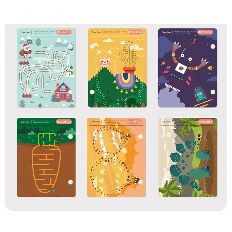 Tracing Books Erasable Montessori Pen Control Training Card for Kids Magical Basic Practice Copybook 6