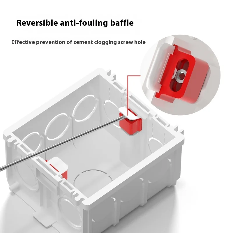 50/60mm Deep 86 Type Universal Bottom Box with Elevated Box Spliced with Switch Socket PVC Junction Red/blue/white 5 Pieces