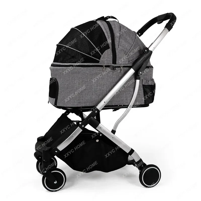 Pet Stroller Portable Foldable Small Dog out Trolley Separated Cat Trolley