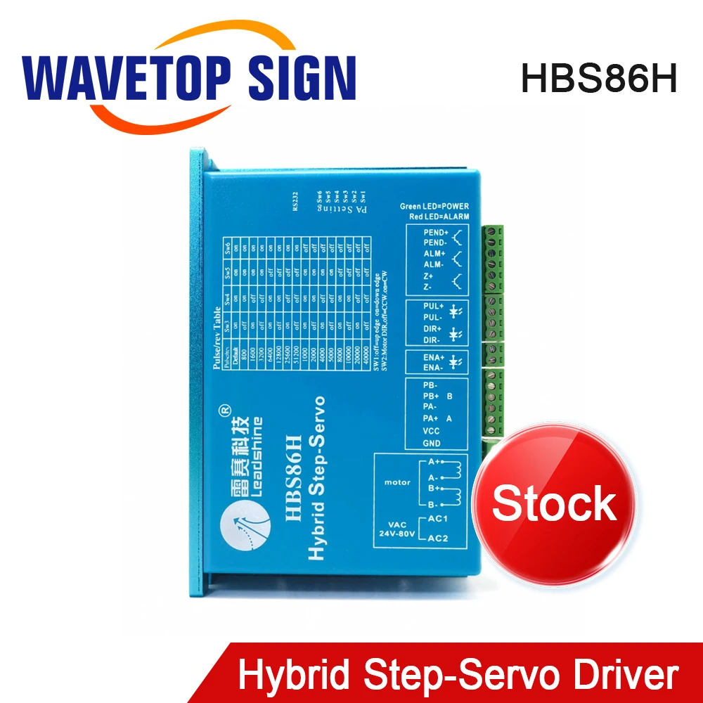 WaveTopSign Leadshine 2상 HBS86H 하이브리드 스텝-서보 드라이버 20-70VAC / 30-100VDC Co2 레이저 절단 조각기용