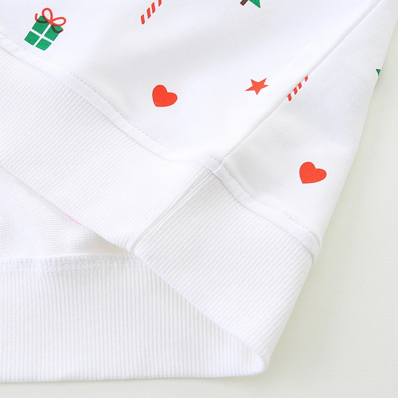 White Tops Cotton Baby Girls 2025 Autumn Spring Kids Clothes Children's Clothing Cartoon Christmas Tree Gifts Sweatshirts
