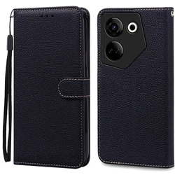 Leather Flip Wallet Phone Case - Camon 20 Series for Camon 20 Premier (Black)