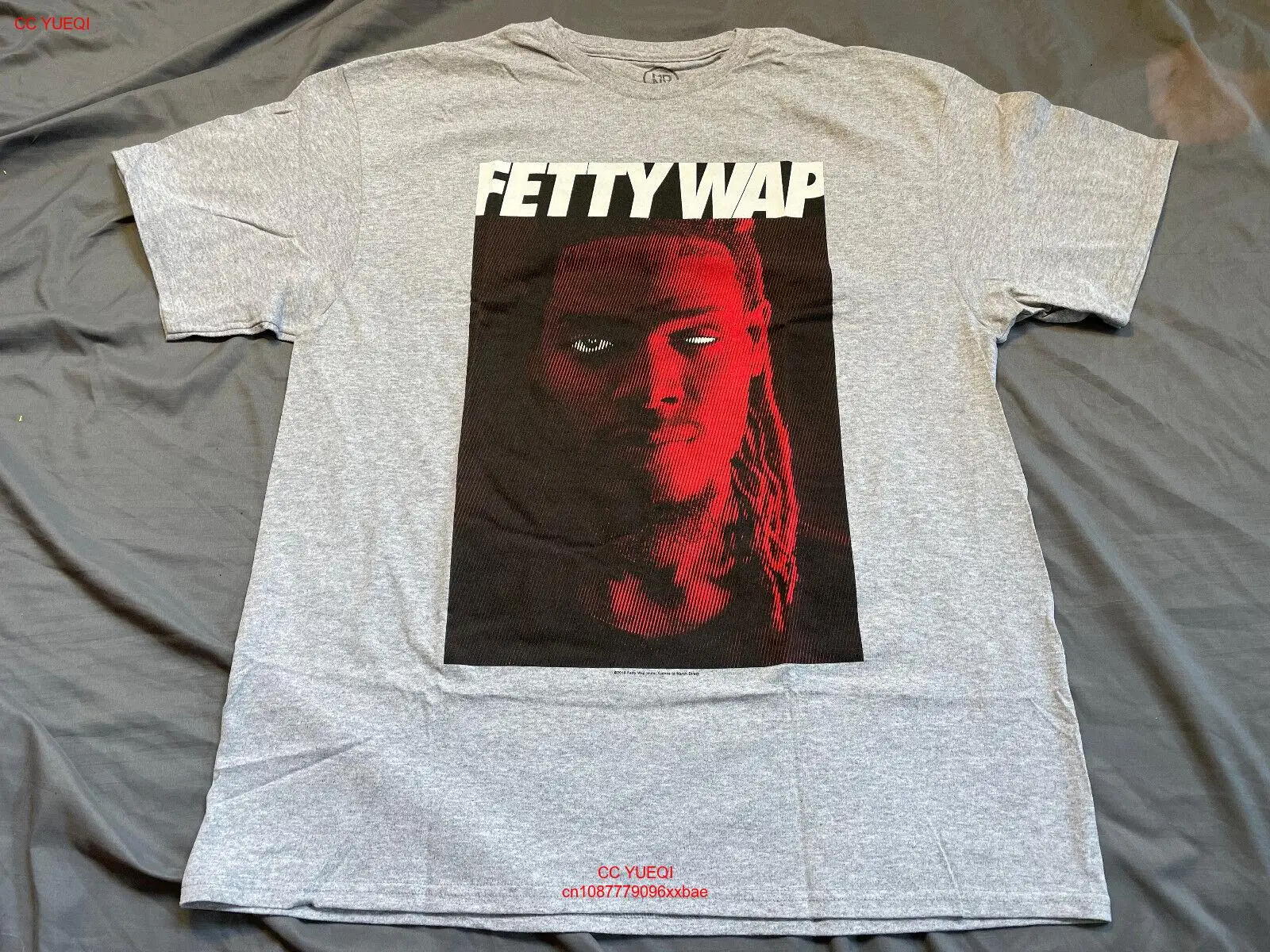 Fetty Wap 2015 red face Футболка XL official Rap Tee Hip Hop надпись «trap queen» tour