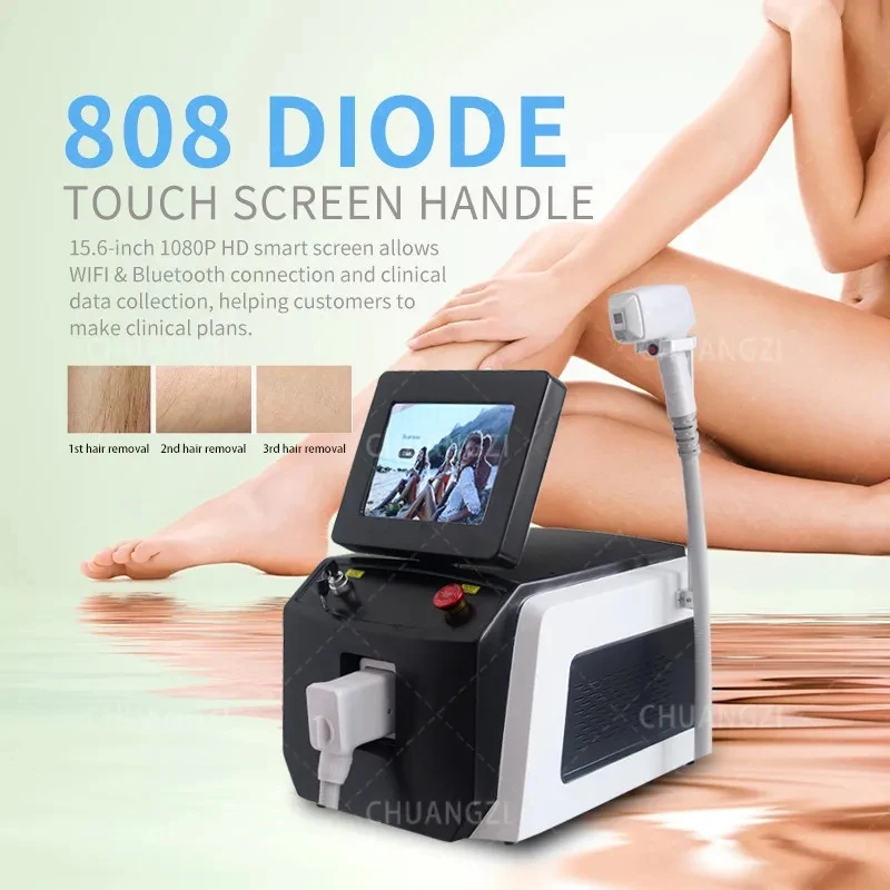 Portable 808 Diode Laser Hair Removal Machine 40 Million Needles Fast And Painless Frozen Hair Removal Machine